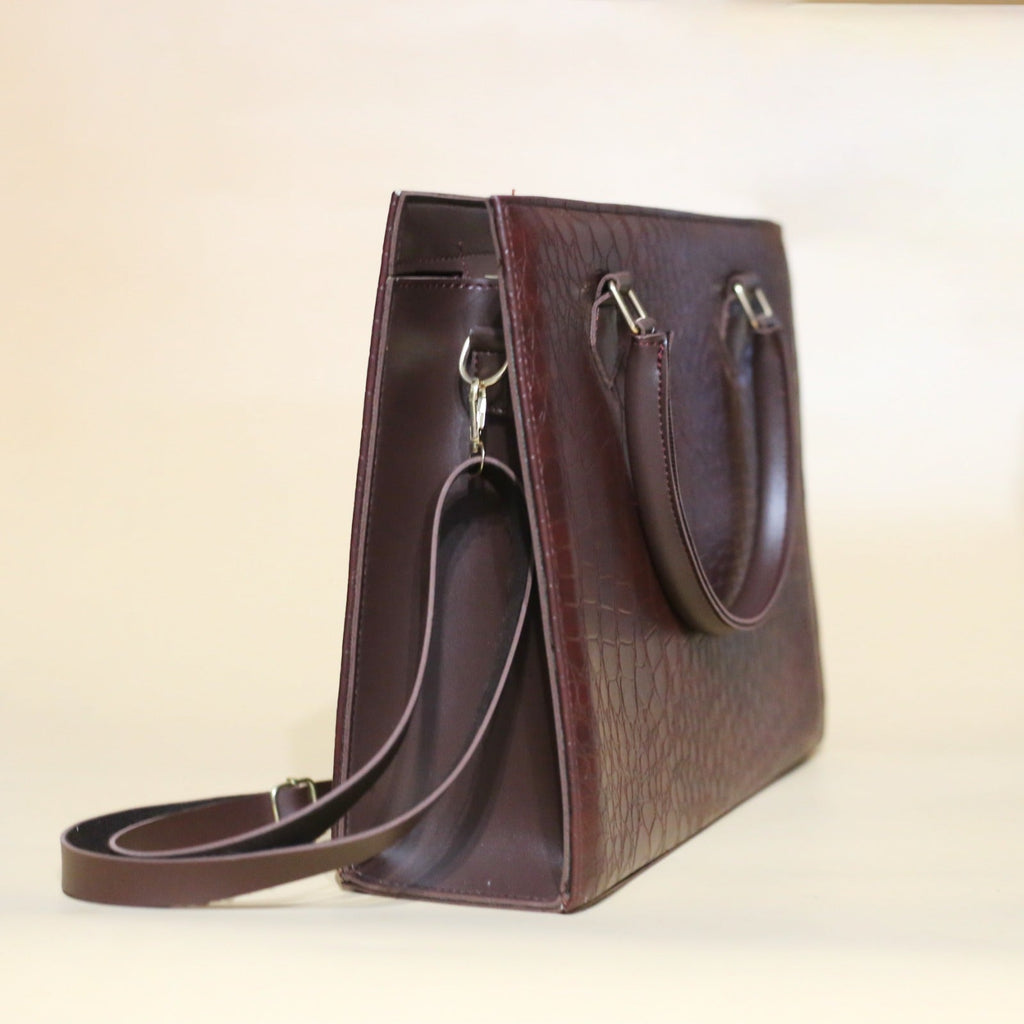 Croc Wine Red Luxe 2 Pcs Tote Set