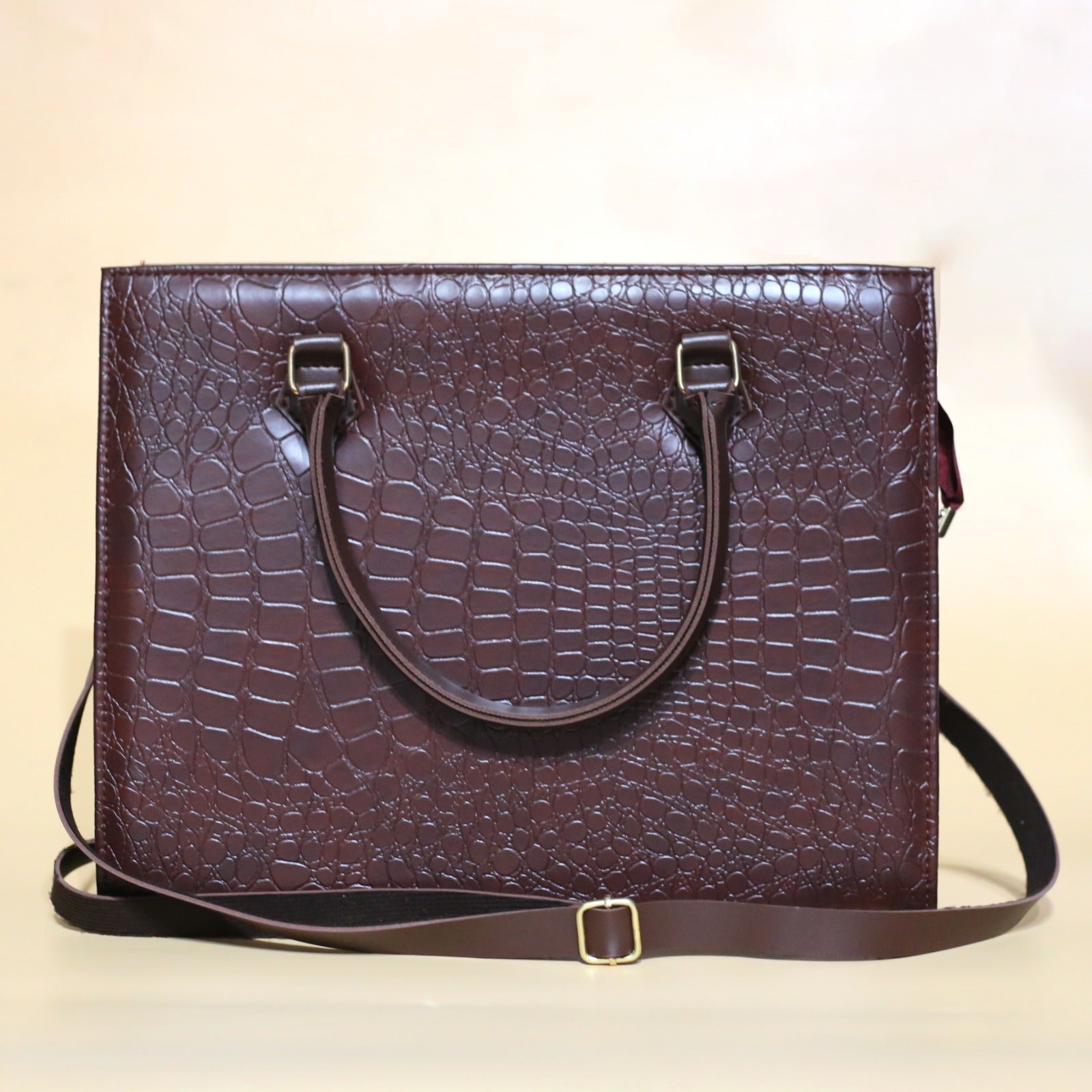 Croc Wine Red Luxe 2 Pcs Tote Set