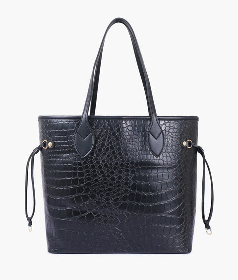 Black Luxury Crocodial Tote Bag