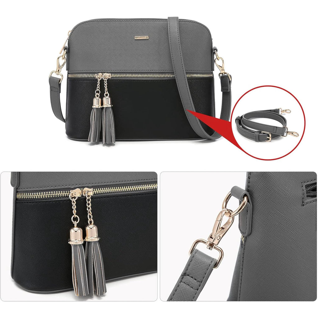 Dream Grey and Black 3 Piece Handbag