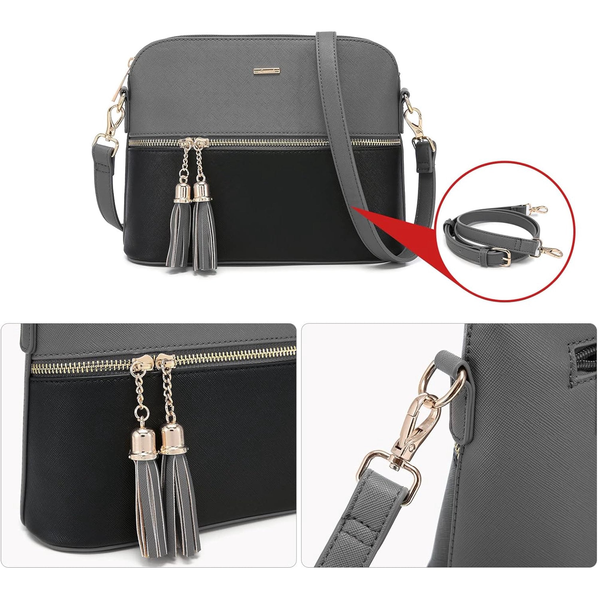 Dream Grey and Black 3 Piece Handbag