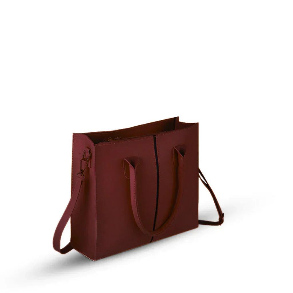 Minimalist Luxe Maroon Tote Bag