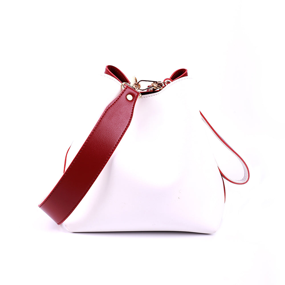 Potli Maroon and White Bag