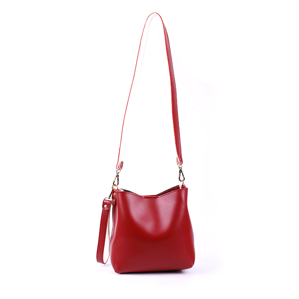 Potli Maroon and White Bag
